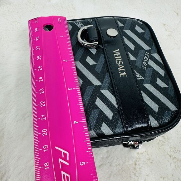 NEW Versace La Greca Square Modular Coin Pouch Mini Purse Bag 4.5”x4.5”x2” - Picture 8 of 11